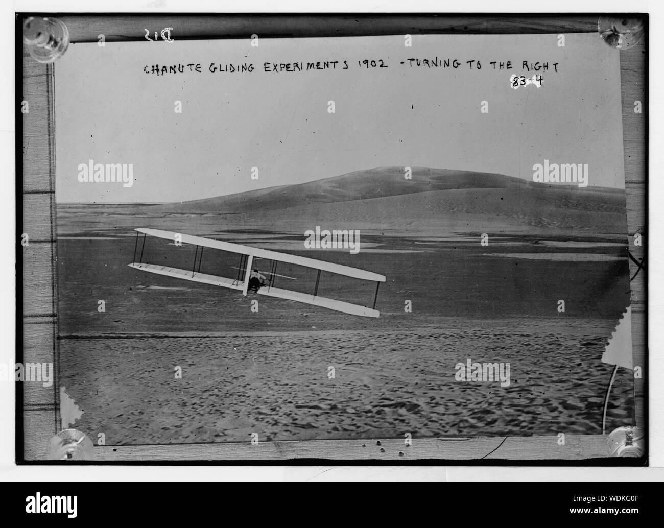 Aliante girando a destra, Chanute scorrevolezza esperimenti Abstract/medio: 1 negativi : vetro 5 x 7 in. o inferiore. Foto Stock