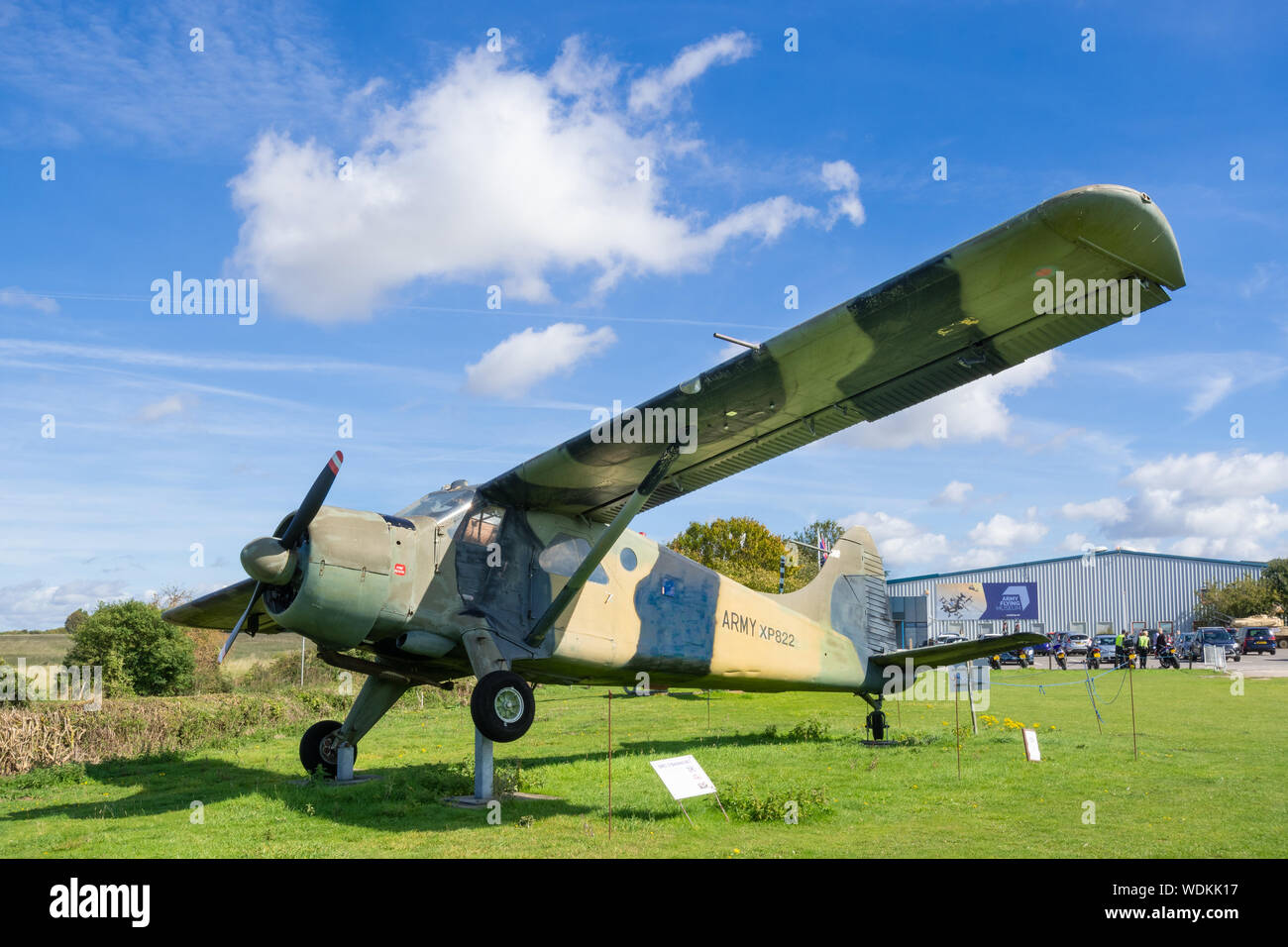 L'esercito battenti Museum a Middle Wallop airfield, Hampshire, Regno Unito, con un de Havilland Canada Beaver DHC-2 velivolo sul display Foto Stock