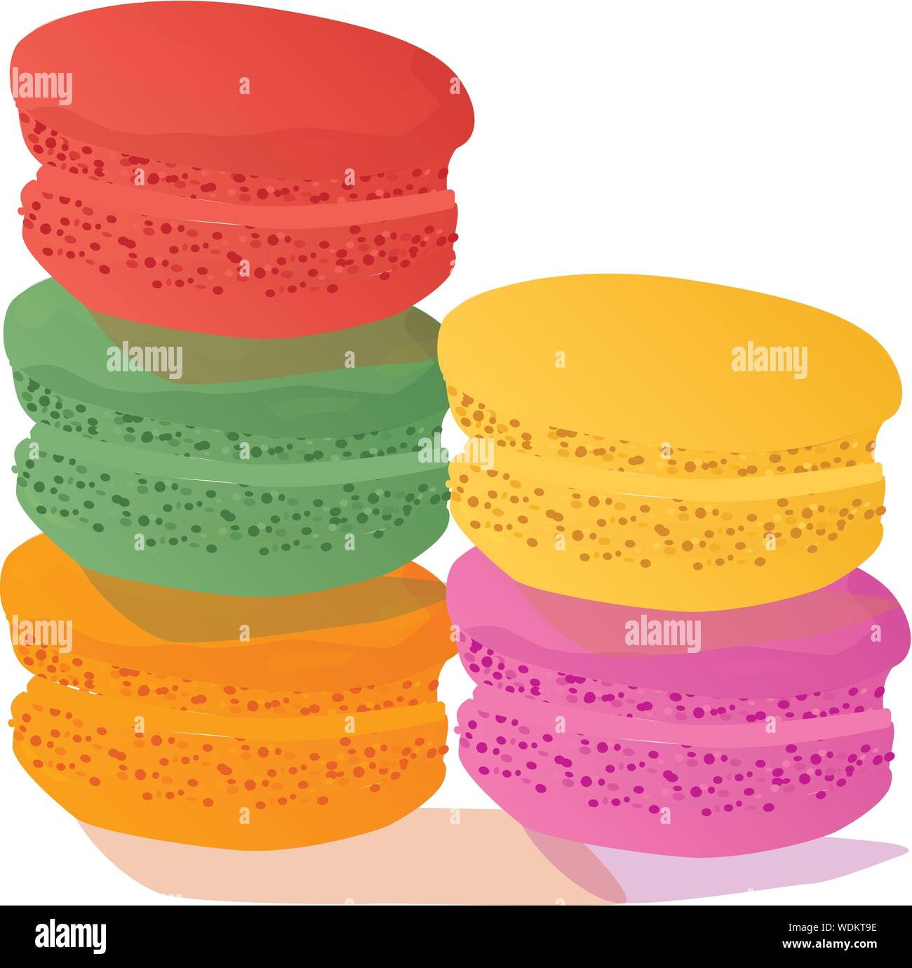 Doppio stack di macaron arcobaleno Illustrazione Vettoriale
