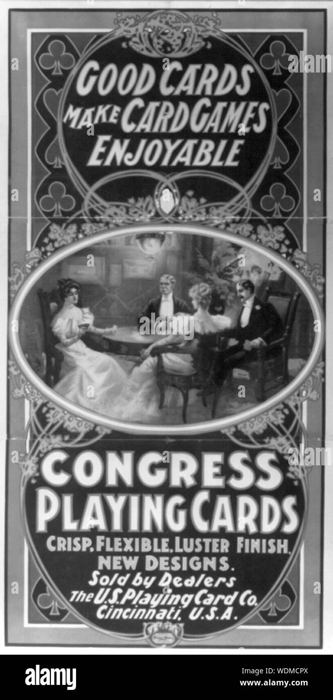 Buone carte fare giochi di carte piacevole, Congresso giocando a carte crisp, flessibile, lucentezza finale, nuovi progetti. Abstract/medio: 1 stampa su 3 fogli : Litografia, colore immagine completa 201 x 106 cm, ciascun foglio ca. 68 x 106 cm (formato poster) Foto Stock