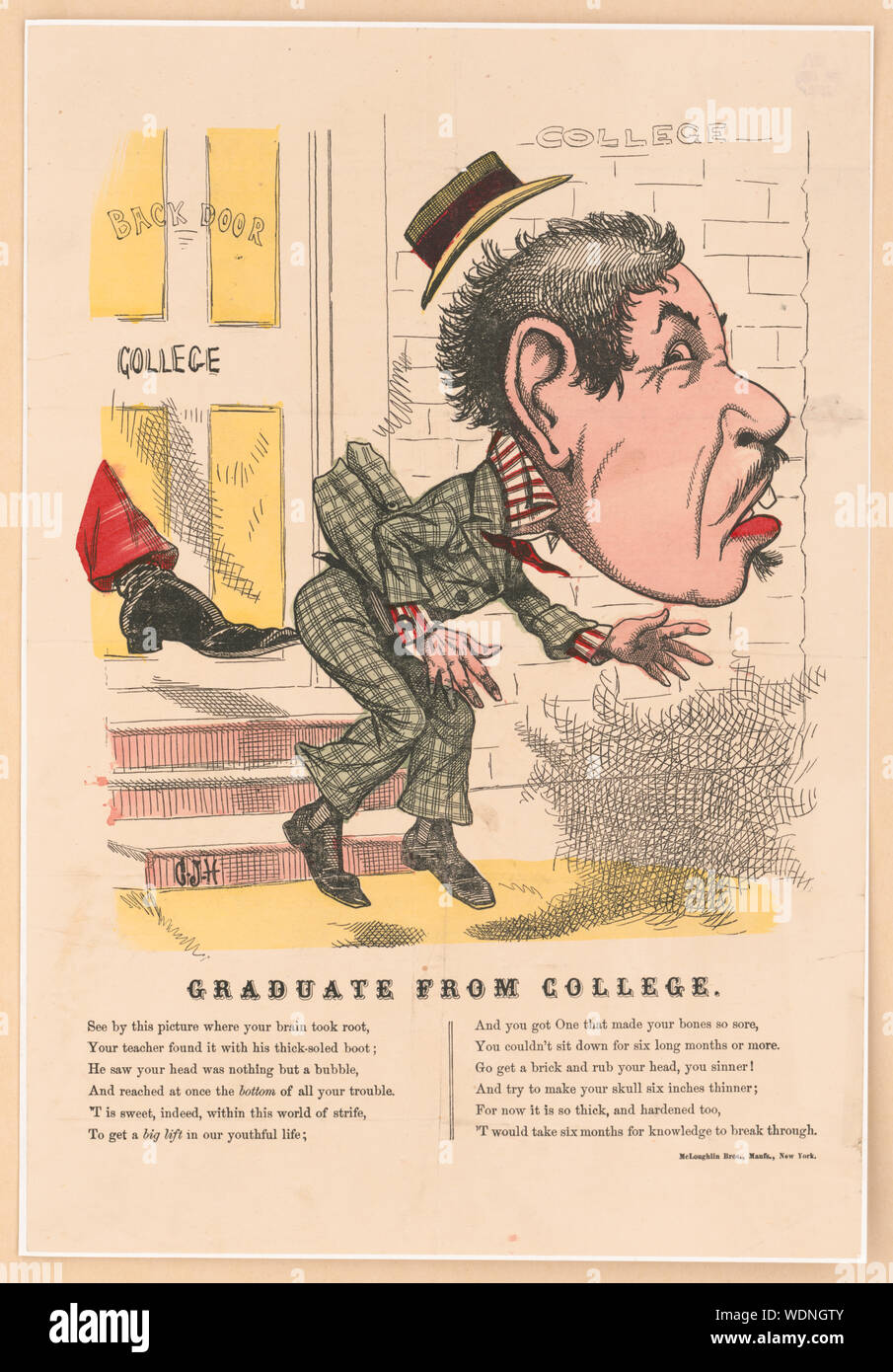 Laureato dal college / C.J.H. Abstract/medio: 1 stampa : colorate a mano foglio litografia di 37,2 x 25,6 cm. Foto Stock