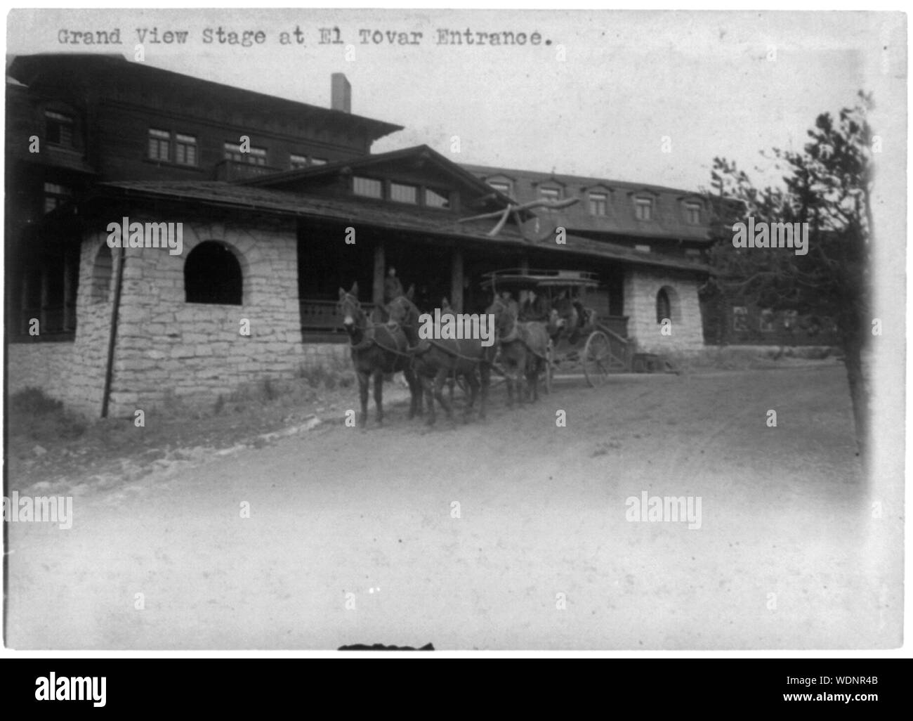 Grand Canyon]: Grand View presso l'El Tovar entrata Abstract/medio: 1 stampa fotografica. Foto Stock