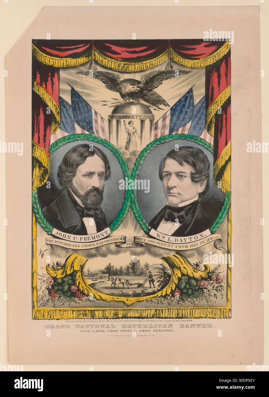 Grand National banner repubblicano: libera manodopera, free speech, territorio libero Foto Stock