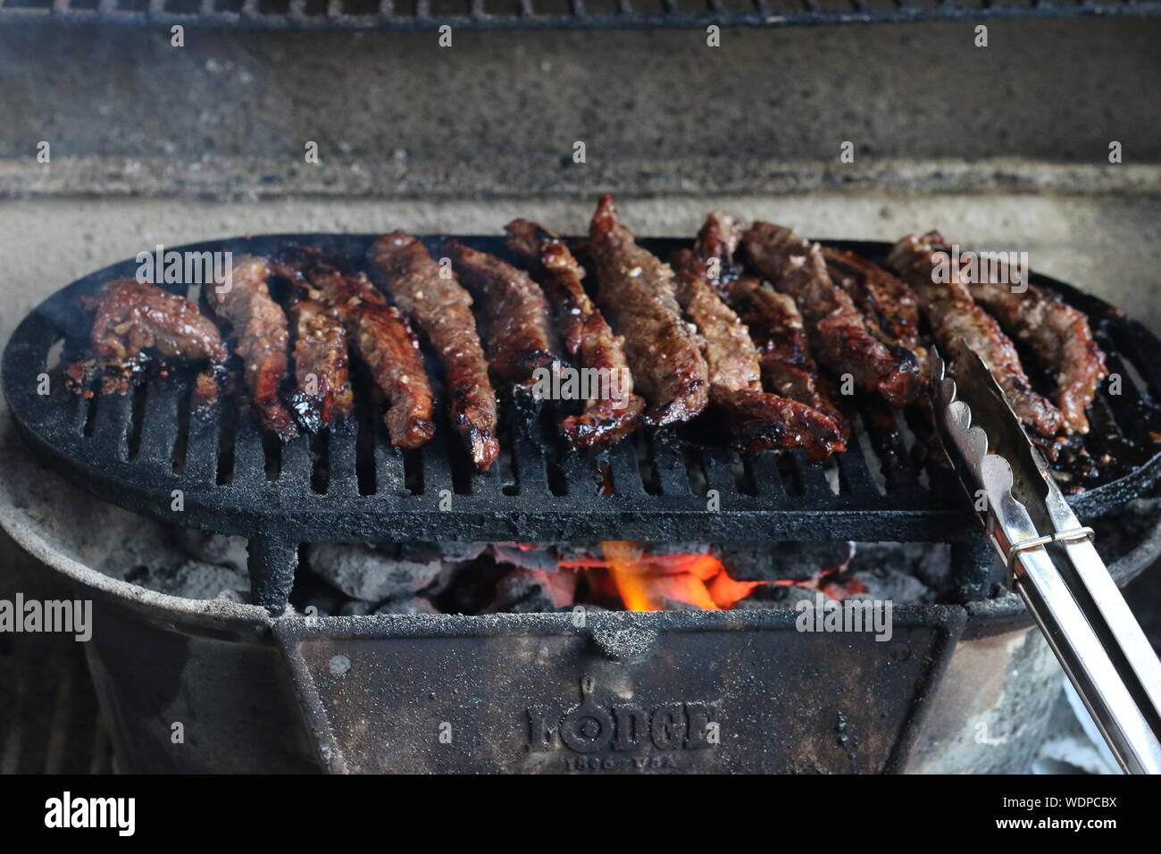 La cena alla griglia - Fajitas barbecue Foto Stock