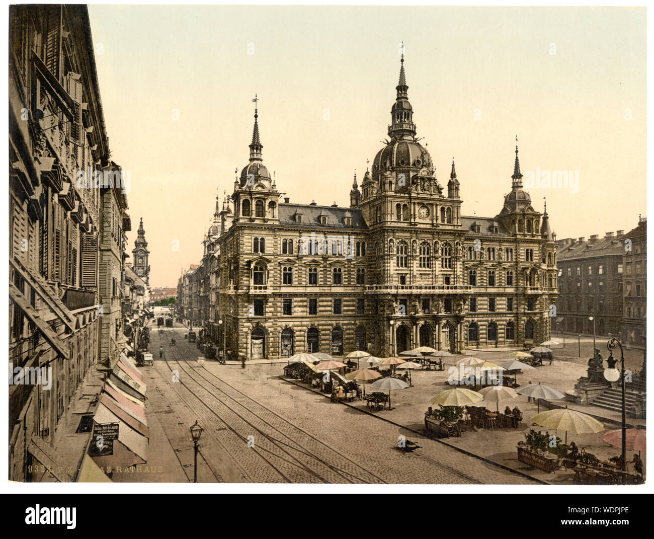 Graz, casa corte, Stiria, Austro-Hungary fa parte di: viste dell'Impero Austro-ungarico nella stampa Photochrom collection. Stampa n. 8595. Titolo da Detroit Publishing Co., catalogo J-sezione estera, Detroit, Michigan. : Detroit Publishing Company, 1905. Didascalia sulla voce: Graz. Il Rathaus. Foto Stock