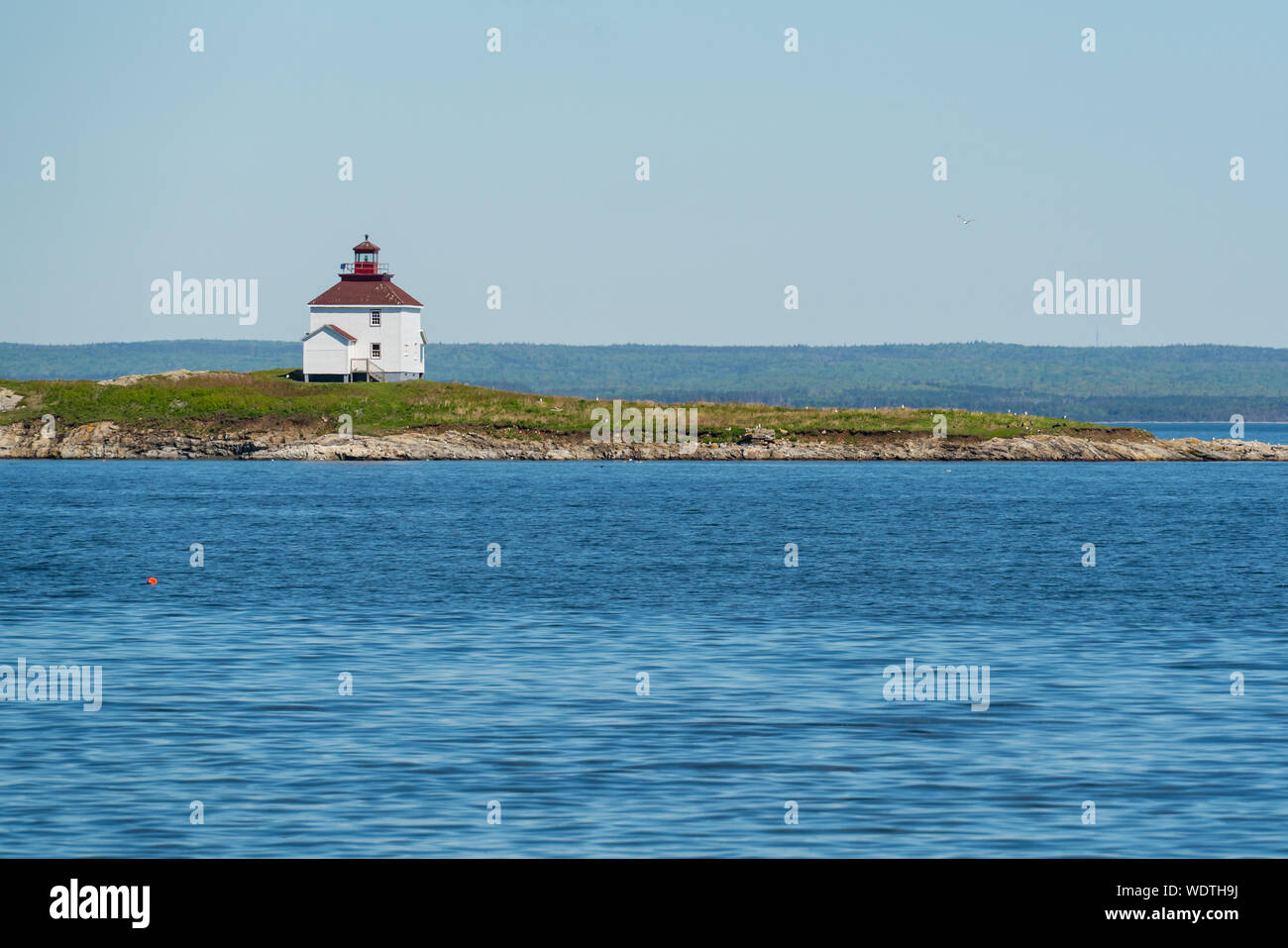 Faro Queensport situato sull Isola di Rook in Nova Scotia, Canada Foto Stock