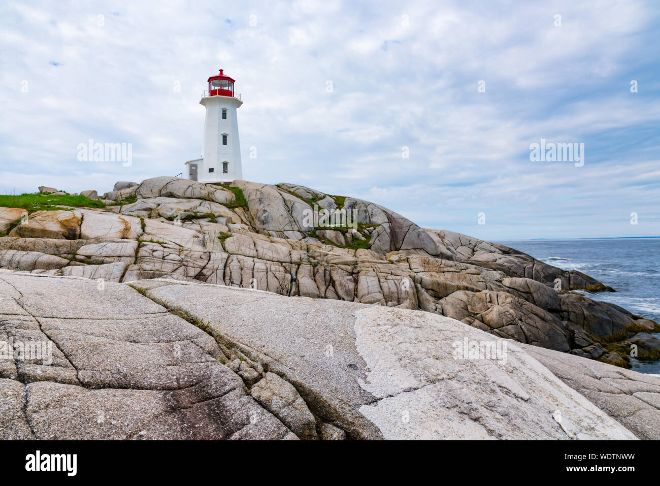 Peggy's Point Lighthouse vicino a Peggy's Cove, Nova Scotia, Canada Foto Stock