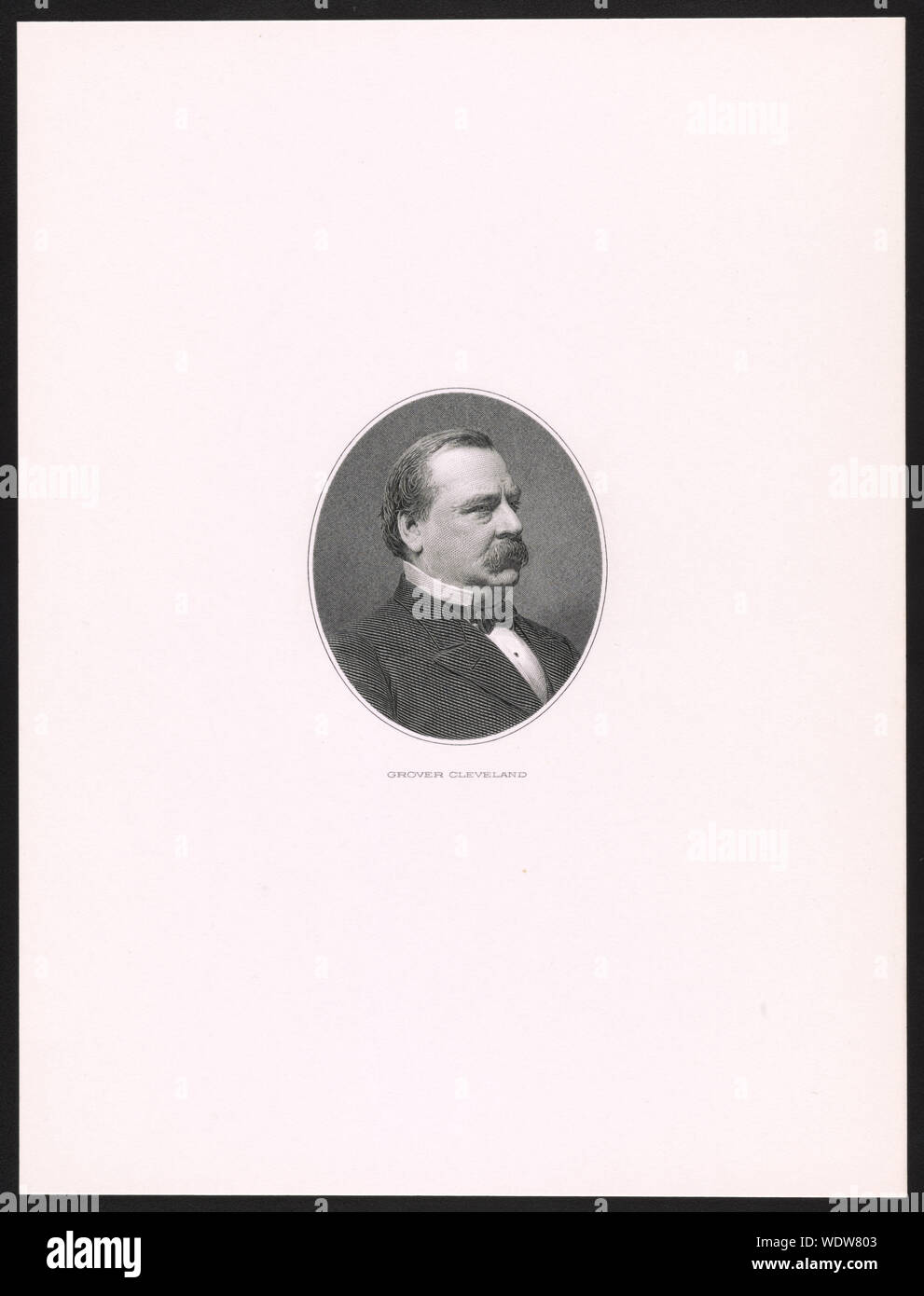 Grover Cleveland Abstract/medio: 1 stampa : acciaio immagine incisione 6.1 x 5.1 cm, sul foglio 20.3 x 15.3 cm. Foto Stock
