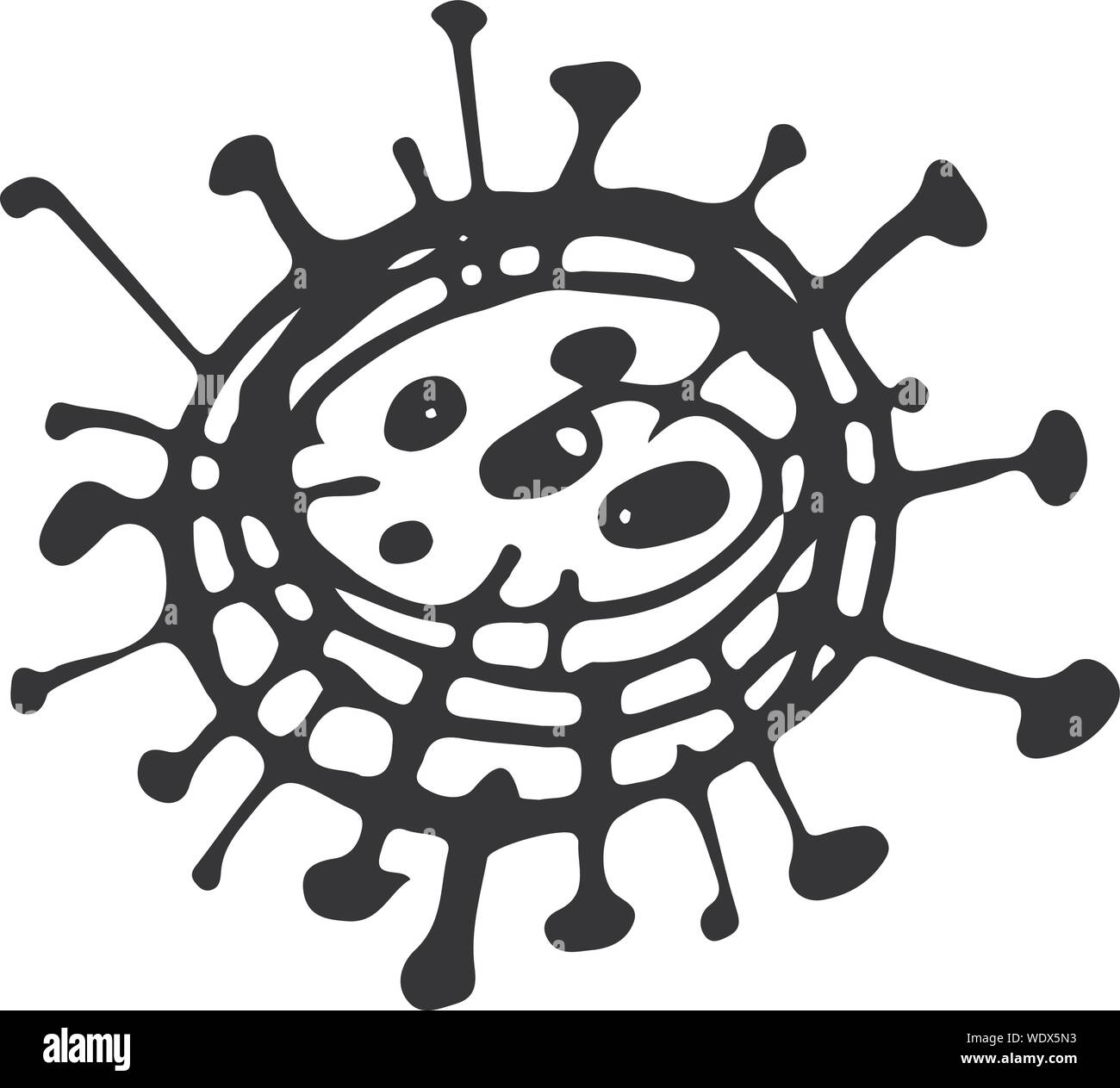 Profilo di microbi icona vettore. Isolato nero semplice elemento linea illustrazione da un concetto medico. Vettoriale modificabile microbo corsa. Icona di virus. Mano Illustrazione Vettoriale