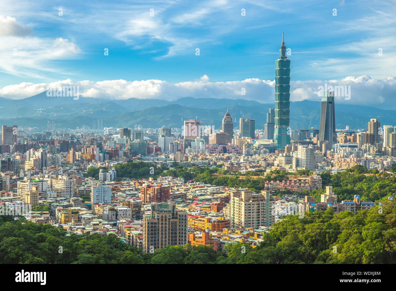 Vista panoramica della città di Taipei, Taiwan Foto Stock