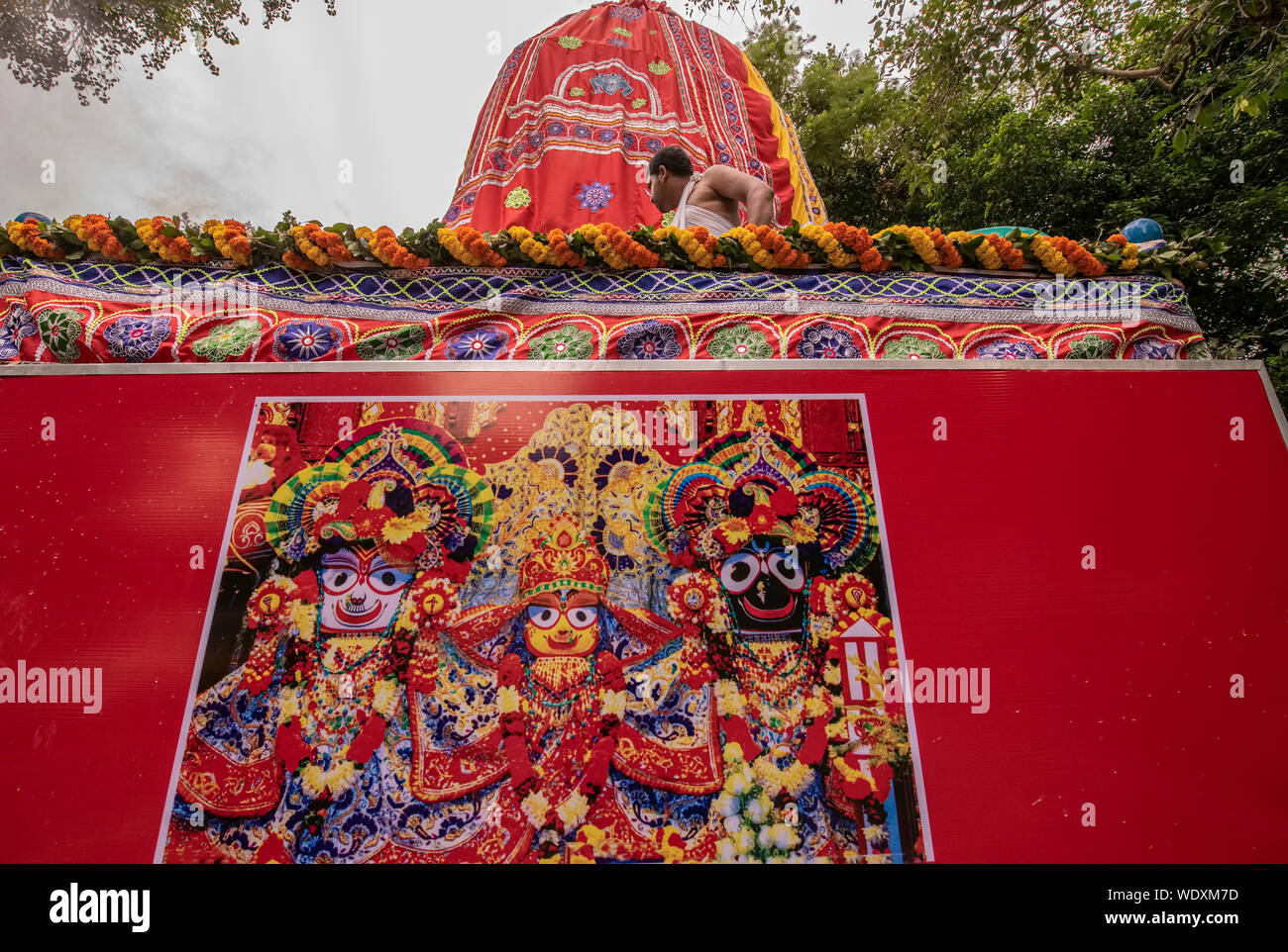 Urban,Rathayatra,scena,Isckon,Kolkata,l'India, Foto Stock