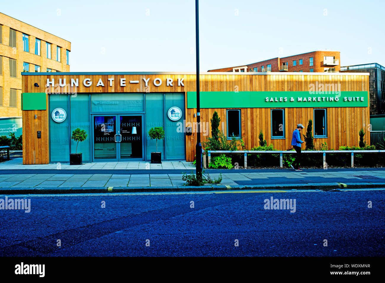 Vendite e Marketing Suite, Hungate, York, Inghilterra Foto Stock