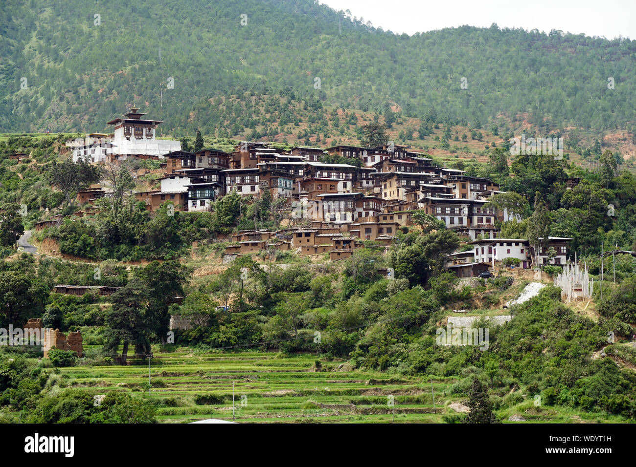 Villaggio Rinchengang in Wangdue Phodrang, Bhutan Foto Stock