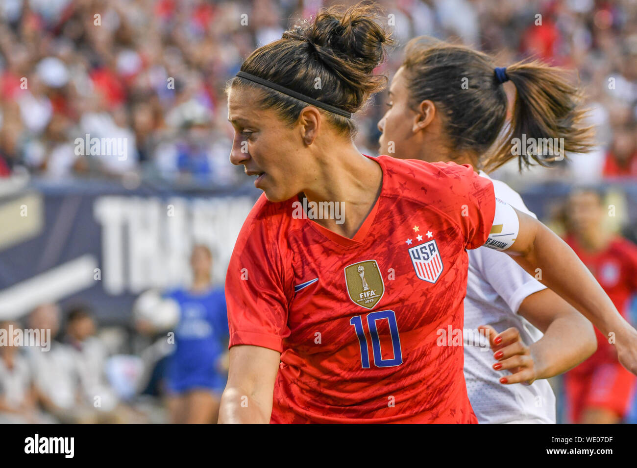 Philadelphia, Stati Uniti. Il 29 agosto, 2019. Philadelphia, PA - Gli Stati Uniti le donne squadra di calcio di sconfitte Portogallo 4-0 durante la loro vittoria in Coppa del Mondo tour. Credito: Don Mennig/Alamy Live News Foto Stock