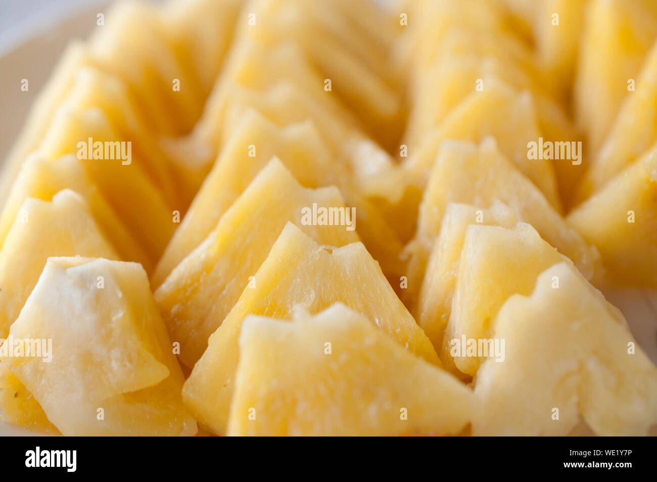 Close-up di freschi fette di ananas Foto Stock
