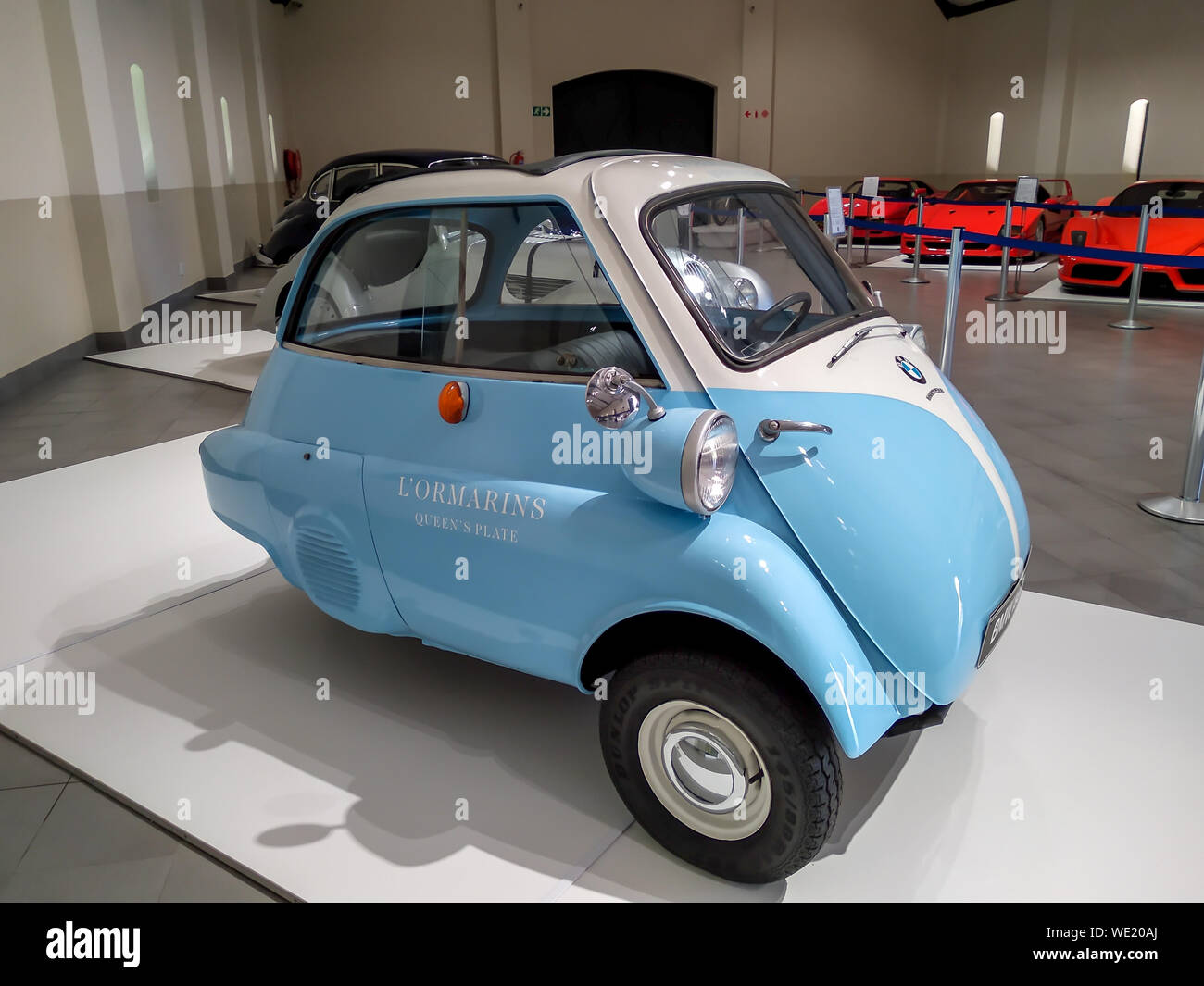 FRANSCHHOEK, Western Cape, Sud Africa - 16 dicembre 2018: Immagine di Franschhoek Motor Museum interno un vintage BMW Isetta veicolo sul display Foto Stock