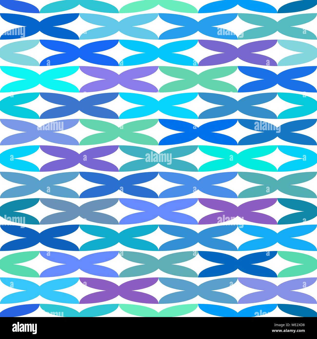 Modello senza soluzione di continuità con la disposizione ordinata di astratta delle forme geometriche. L'immagine di piatta attraversa la simulazione di onde. EPS vettoriali10 Illustrazione Vettoriale