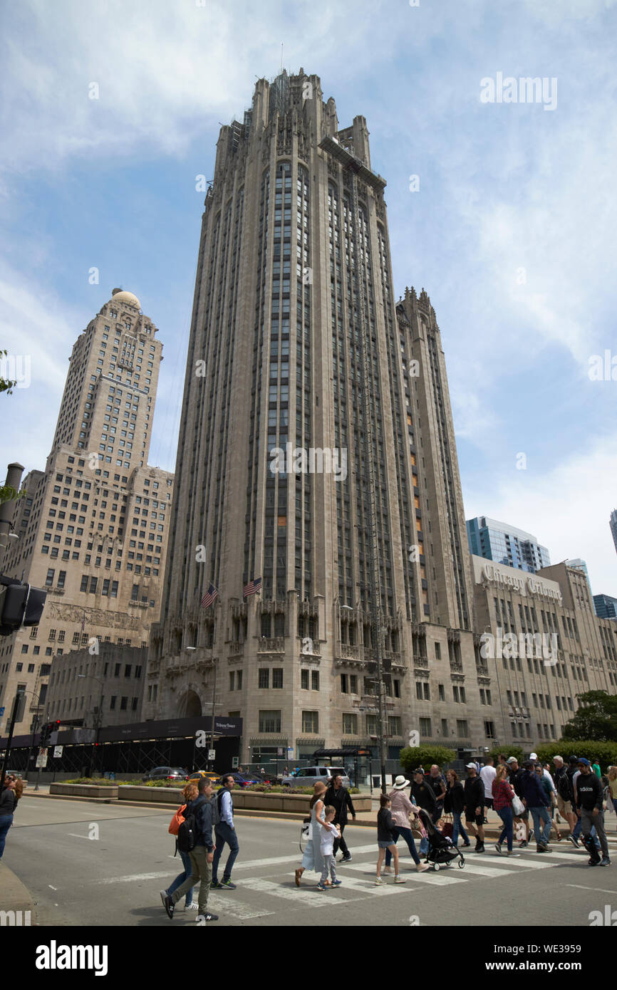 La tribune tower di chicago, illinois, Stati Uniti d'America Foto Stock