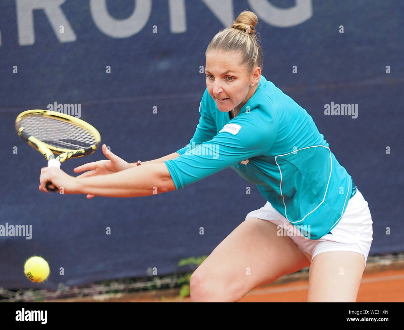 Norimberga, Germania - 21 Maggio 2019: Chech player Krystina Pliskova a Euro 250.000 WTA Torneo Versicherungscup 1° turno main draw corrispondono ancora Foto Stock