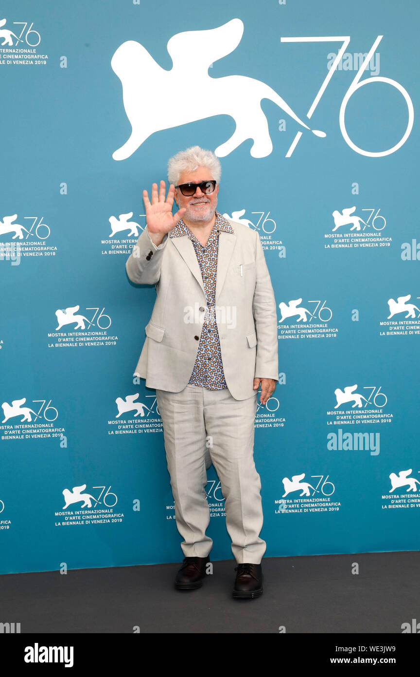 Venezia, Italien. Il 29 agosto, 2019. Pedro Almodovar al Photocall per il Leone dâ Oro per la Carriera alla Biennale di Venezia 2019/76th Venice International Film Festival presso il Palazzo del Casinò. Venezia, 29.08.2019 | Utilizzo di credito in tutto il mondo: dpa/Alamy Live News Foto Stock