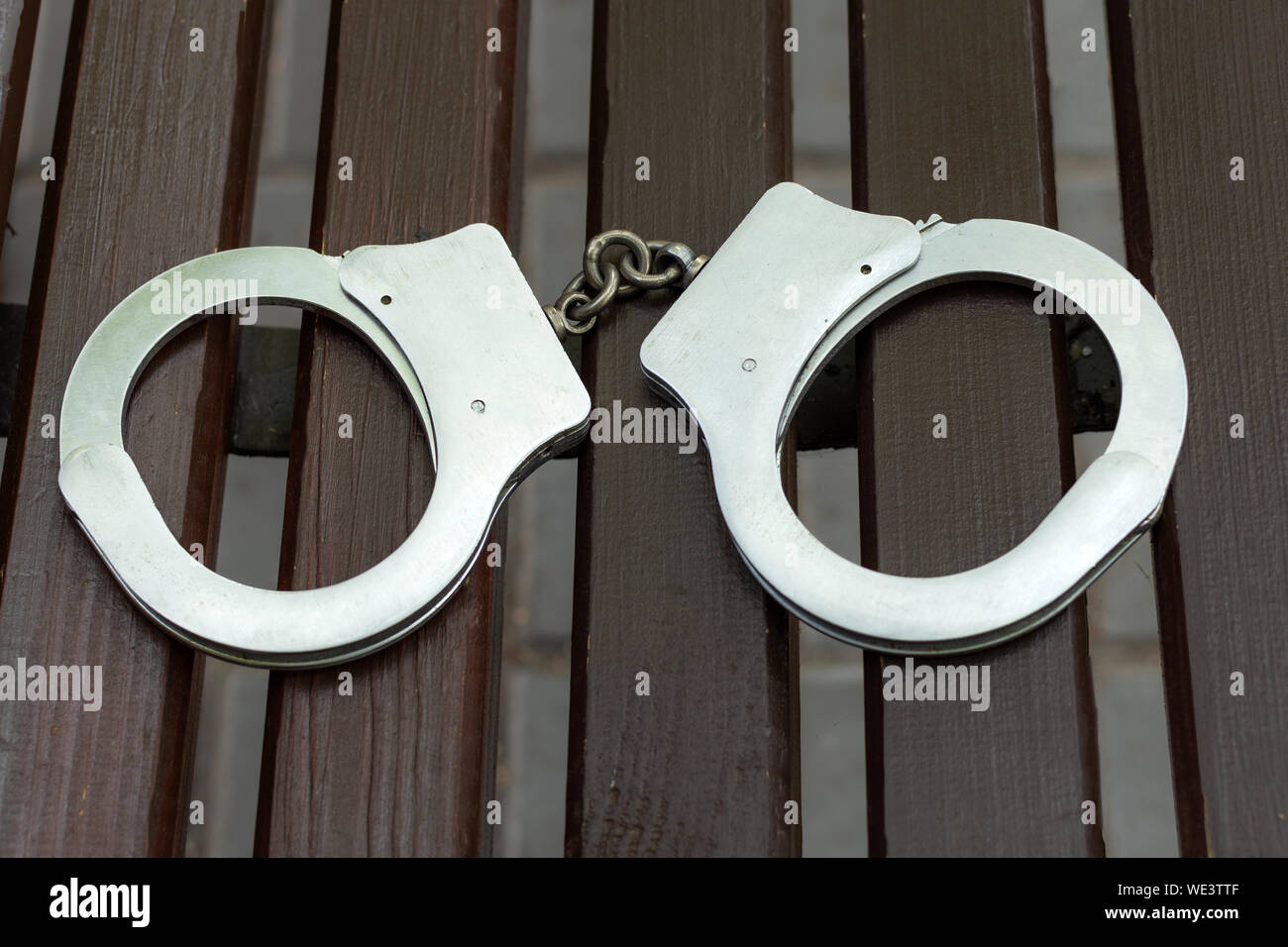 Manette. L' esecuzione e la punizione. Concetto di criminali. Foto Stock