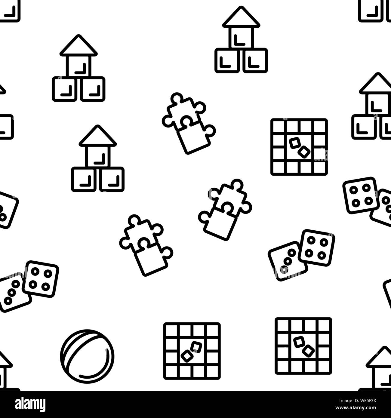 Interactive Giochi Bambini vettore modello senza giunture Illustrazione Vettoriale