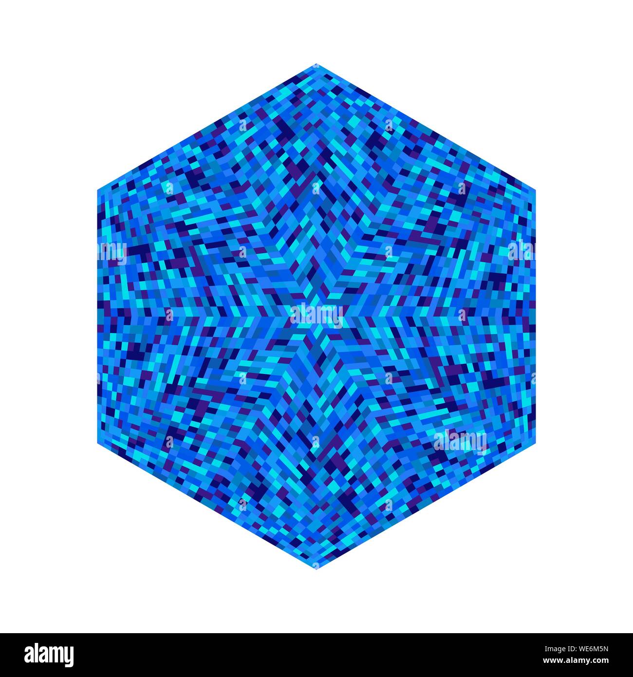 Colorate piastrelle isolato mosaico simbolo esagonale modello - geometria esagonale elemento vettore da forme geometriche Illustrazione Vettoriale