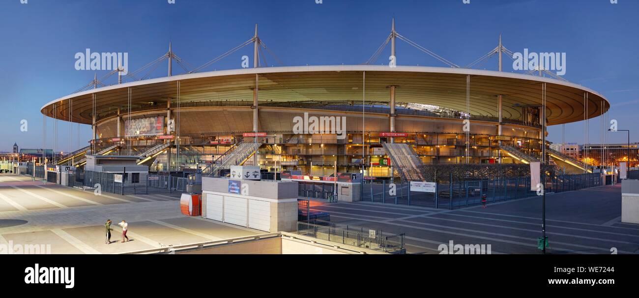Francia, Seine Saint Denis, Saint Denis Stade de France (stadio) dagli architetti Michel Macary, Aymeric Zublena, Michel Regembal e Claude Costantini Foto Stock