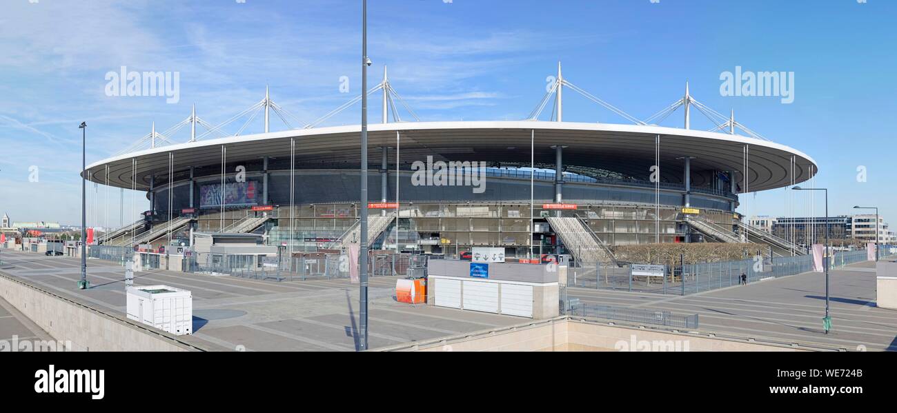 Francia, Seine Saint Denis, Saint Denis Stade de France (stadio) dagli architetti Michel Macary, Aymeric Zublena, Michel Regembal e Claude Costantini Foto Stock