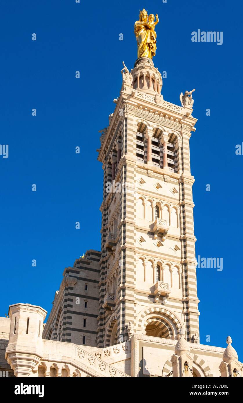 Francia, Bouches du Rhone, Marsiglia, Notre Dame de la Garde Foto Stock