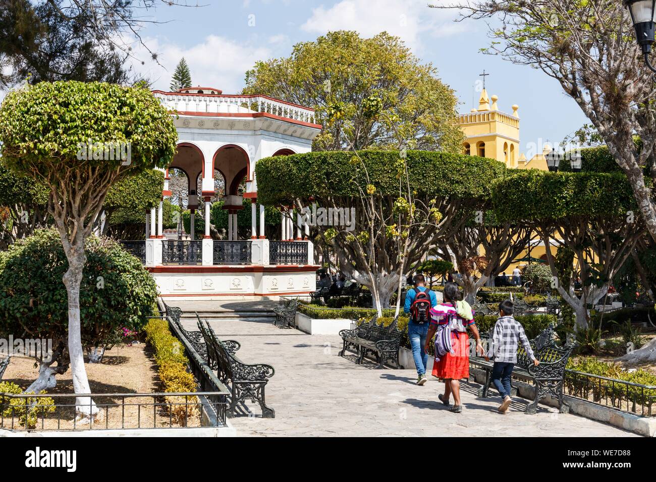 Messico, Chiapas, Comitan de Dominguez, il central park Foto Stock