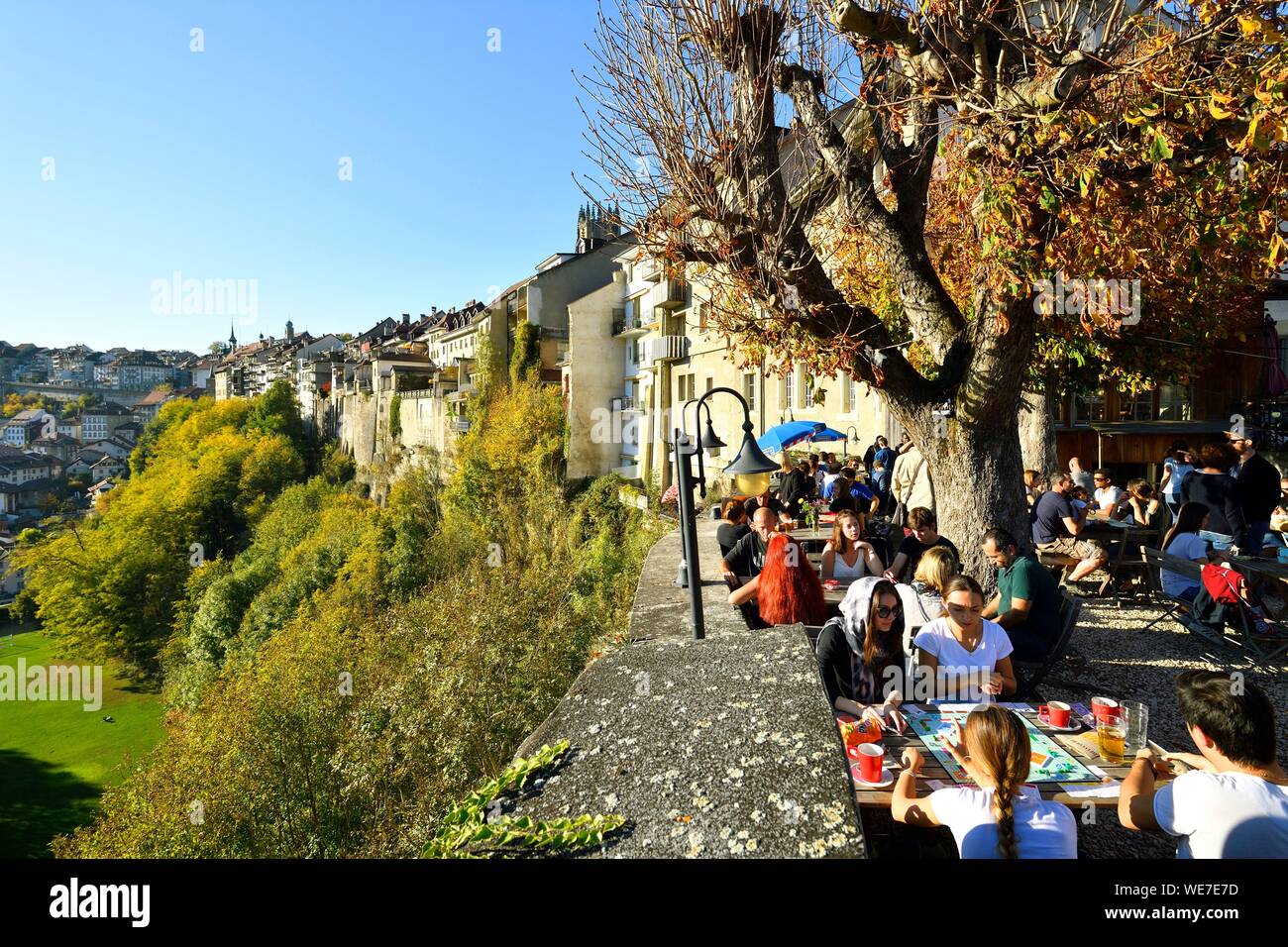 La Svizzera, nel Cantone di Friburgo, Friburgo, bar Belvedere Foto Stock