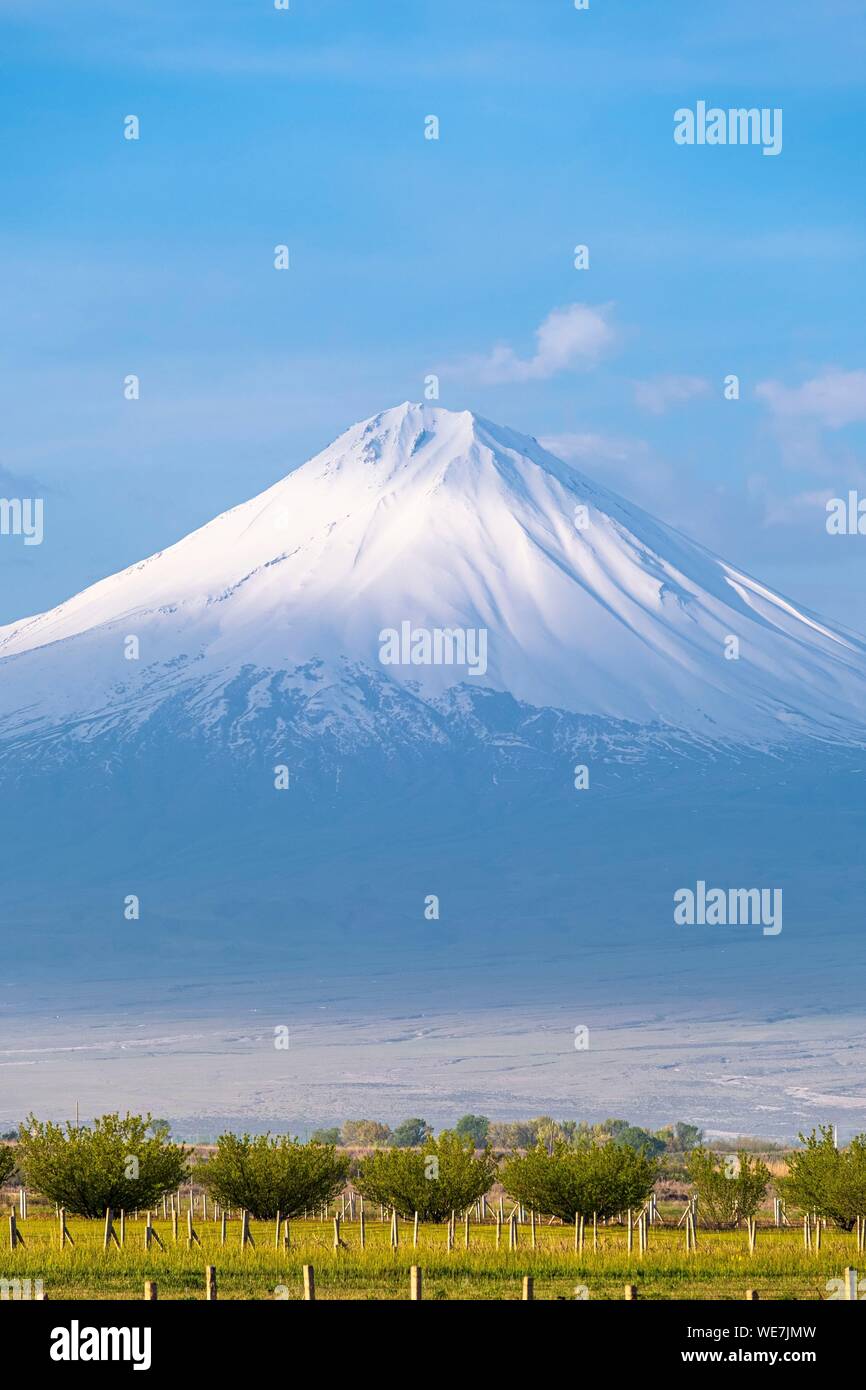 Armenia, Ararat regione, il monte Ararat nell estremo oriente della Turchia Foto Stock