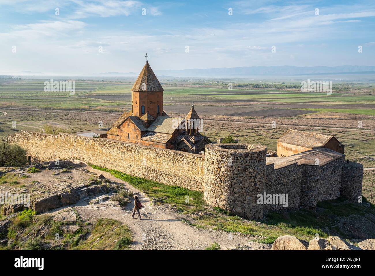 Armenia, Ararat regione, Khor Virap monastero Foto Stock