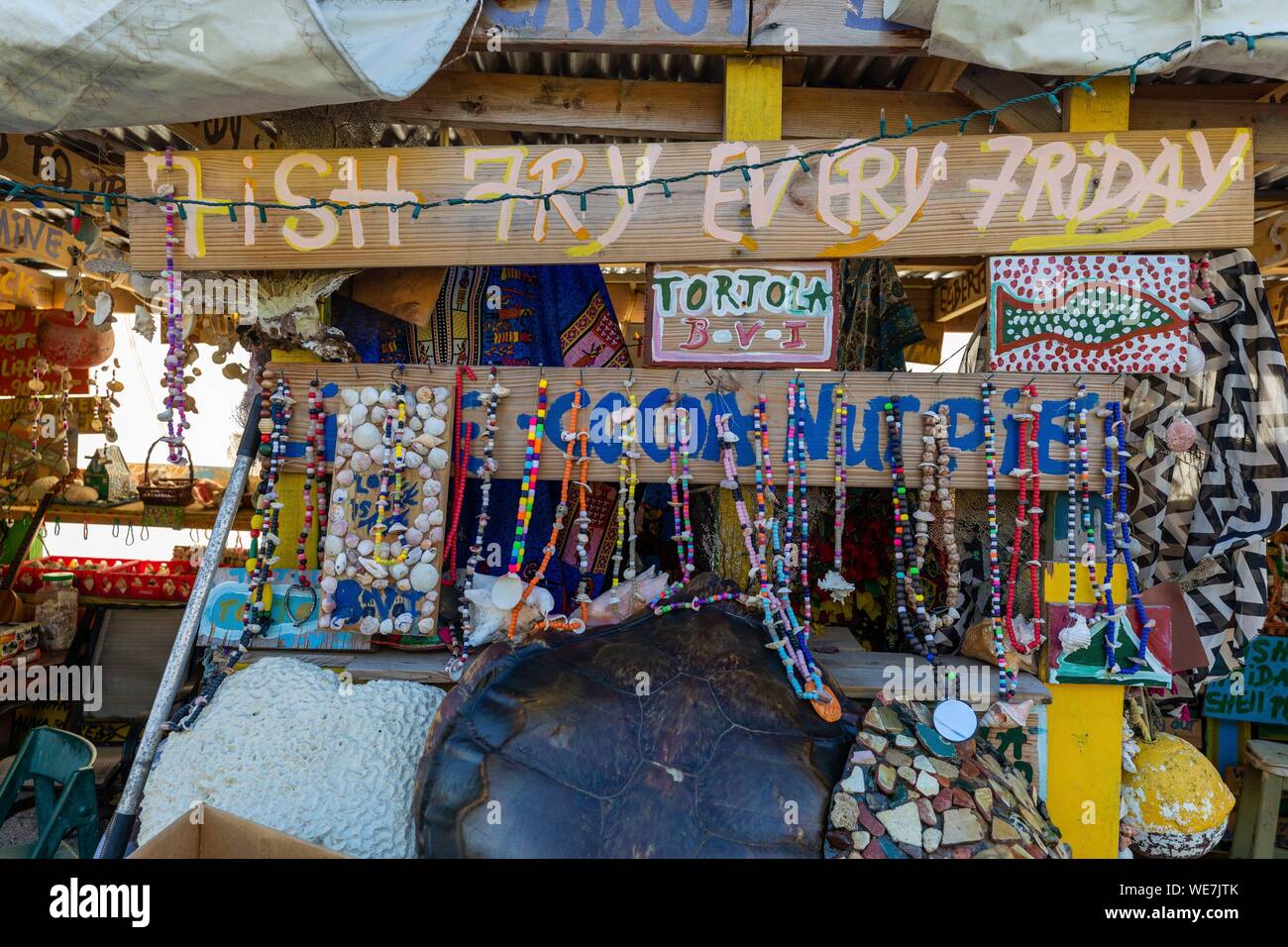West Indies, Isole Vergini Britanniche, Tortola Island, vicino Carot Bay Beach Shell Museum Foto Stock