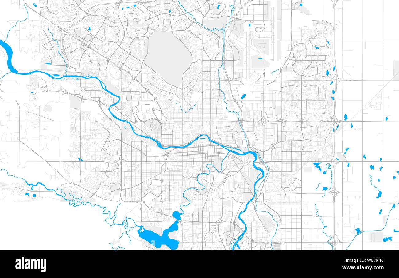 Ricco di vettore dettagliata mappa area di Calgary, Alberta, Canada. Mappa modello per arredamento di casa. Illustrazione Vettoriale