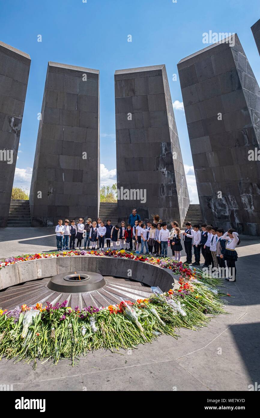 Armenia, Yerevan, Tsitsernakaberd è un memoriale al genocidio armeno vittime inaugurato nel 1967 Foto Stock
