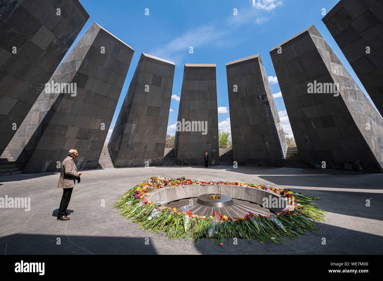 Armenia, Yerevan, Tsitsernakaberd è un memoriale al genocidio armeno vittime inaugurato nel 1967 Foto Stock