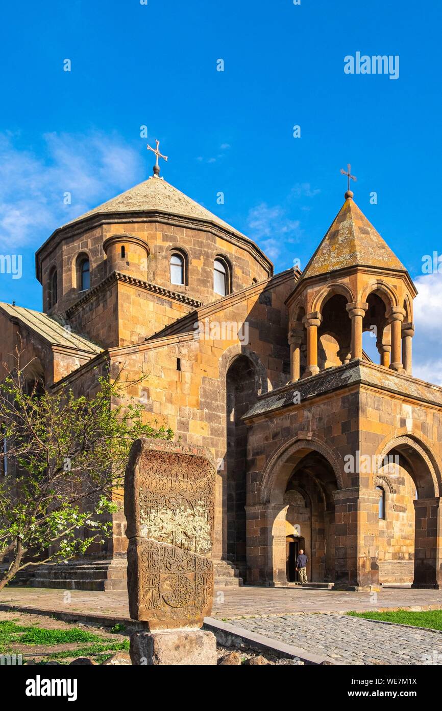 Armenia, Armavir regione, Etchmiadzin, religioso complesso di Etchmiadzin elencati come patrimonio mondiale dall UNESCO, il settimo secolo San Hripsime chiesa Foto Stock