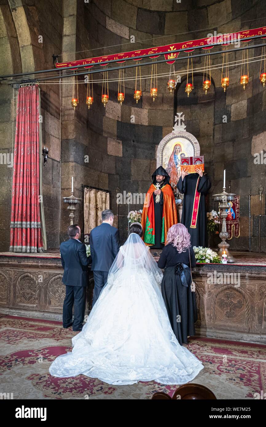 Armenia, Armavir regione, Etchmiadzin, religioso complesso di Etchmiadzin elencati come patrimonio mondiale dall' UNESCO, Saint Gayane chiesa costruita nel VII secolo Foto Stock