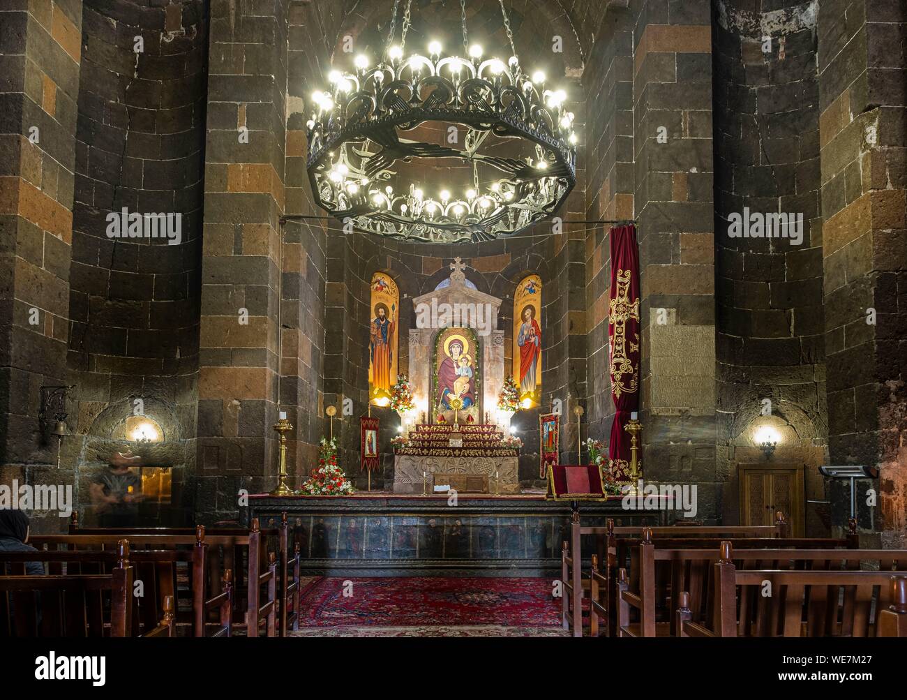 Armenia, Armavir regione, Etchmiadzin, religioso complesso di Etchmiadzin elencati come patrimonio mondiale dall UNESCO, il settimo secolo San Hripsime chiesa Foto Stock