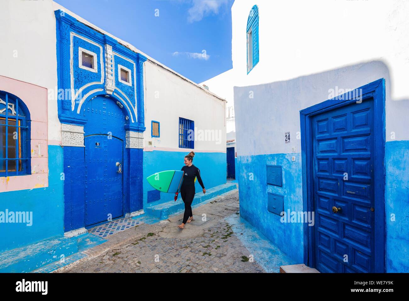 Il Marocco, Rabat, elencato come patrimonio mondiale dall UNESCO, Udayas kasbah (Kasbah des Oudaïas) Foto Stock