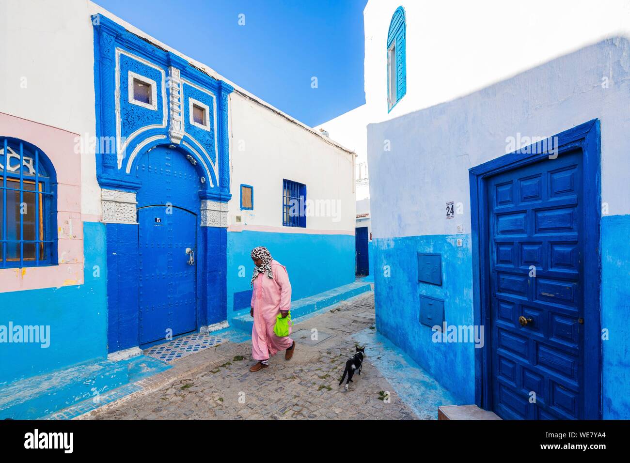 Il Marocco, Rabat, elencato come patrimonio mondiale dall UNESCO, Udayas kasbah (Kasbah des Oudaïas) Foto Stock