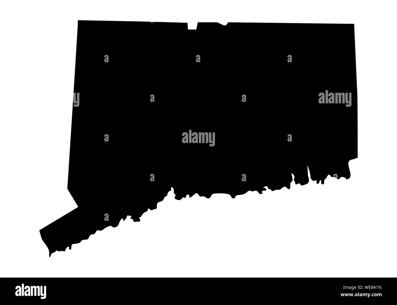 Connecticut silhouette mappa Illustrazione Vettoriale