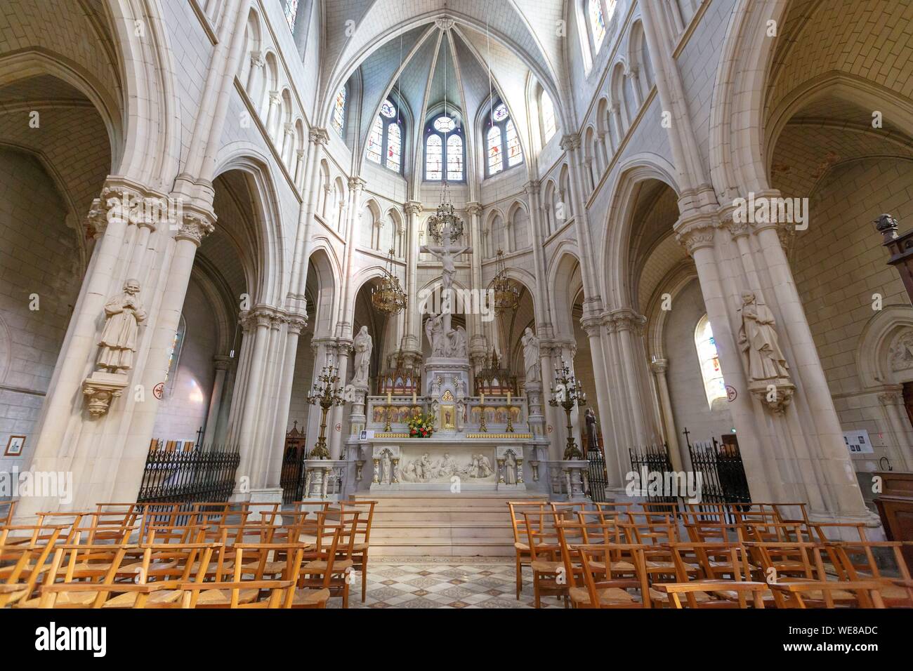 Francia, Ille et Vilaine, la Côte d'Emeraude, Cancale, Saint Meen chiesa, il coro Foto Stock