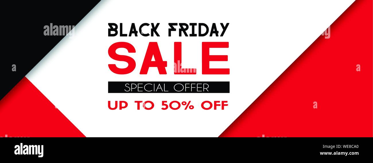 Venerdì nero vendita banner promozionali. Vector modello di pagina di intestazione Illustrazione Vettoriale