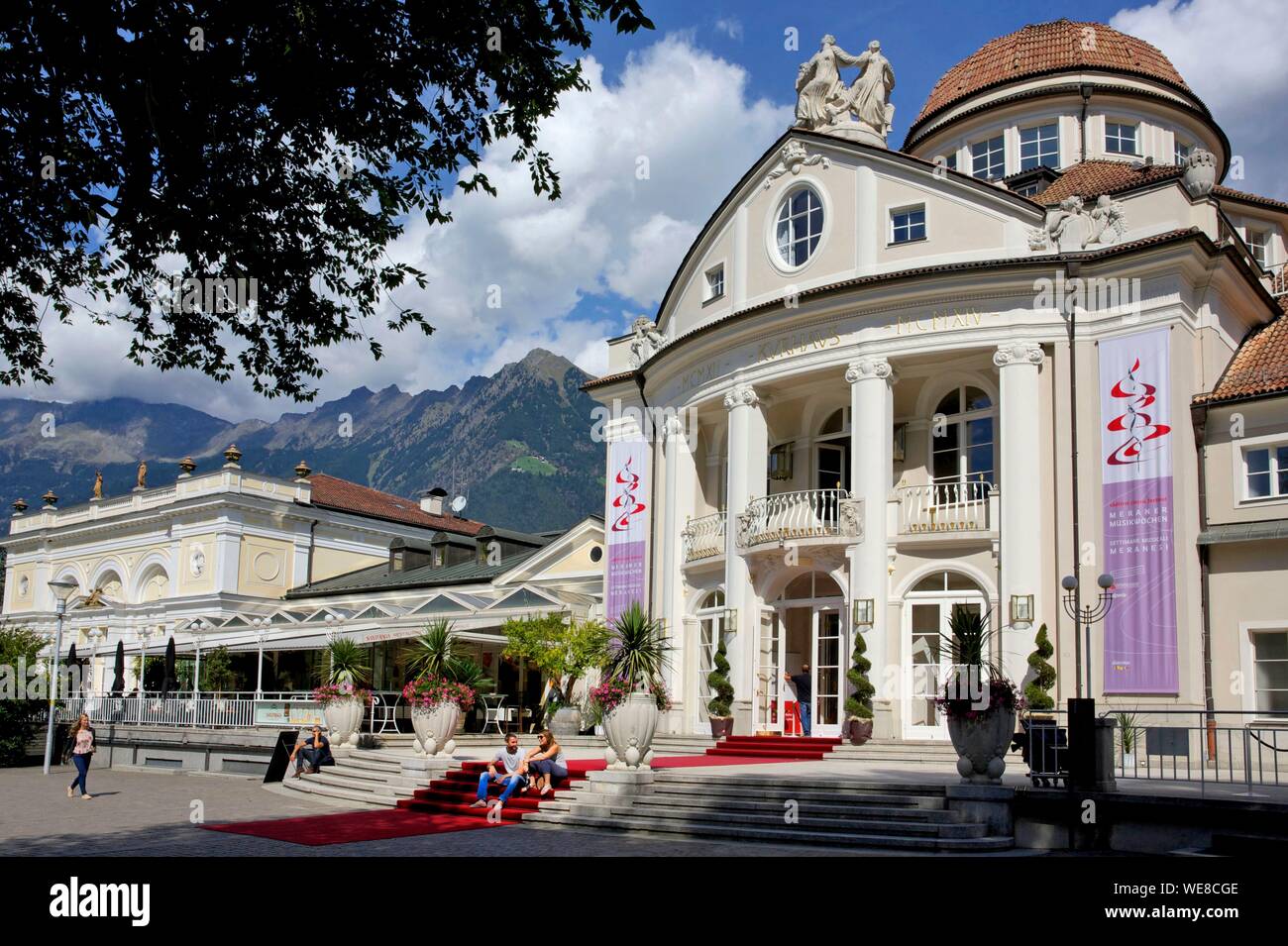 L'Italia, provincia autonoma di Bolzano, Merano, edificio in art nouveau di Kurhauss sul Corso Liberta Foto Stock