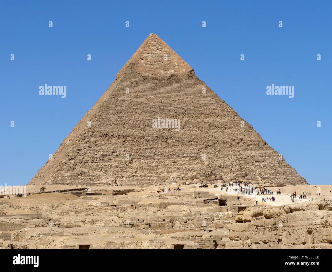 L'Egitto, al Cairo, Giza, Sito Patrimonio Mondiale dell'UNESCO, la piramide di Khephren Foto Stock