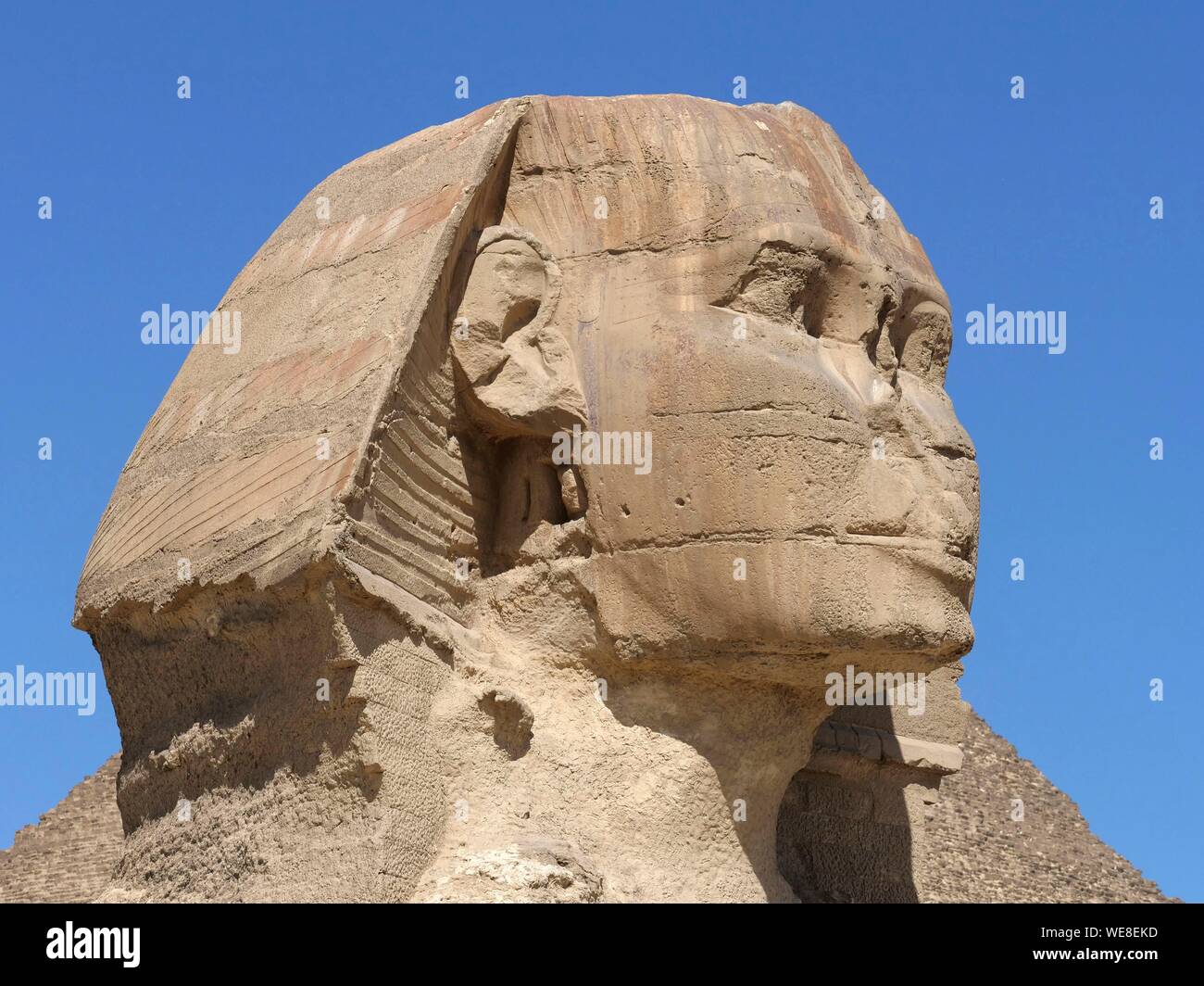 L'Egitto, al Cairo, Giza, Sito Patrimonio Mondiale dell'UNESCO, le Piramidi di Giza e della Sfinge davanti alla piramide di Cheope Foto Stock