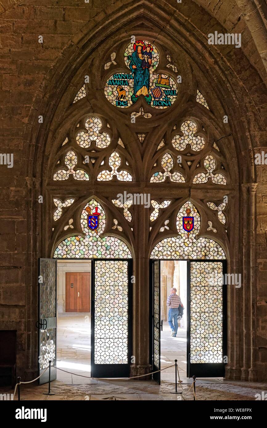 In Spagna, in Catalogna, provincia di Tarragona, Alt Camp comarca, La Ruta del Cister, monastero di Vallbona de les Monges, aula capitolare Foto Stock